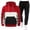 05#Red, variant on Dwelliawo Sweatsuits for Men 2 Piece Color Block Casual Hoodie Jogging Running Pants Set Relaxed Fit Fall Suits with Pockets Clearance White 2XL