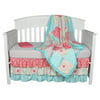 Gia Floral Coral/Aqua 4-In-1 Baby Girl Crib Bedding Set by The Peanut Shell