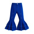 thumbnail image 1 of CNKOO Kids Toddler Girls Spring Fall Jeans Flared Pants Solid Color with Pocket Flared Leggings Cotton Denim Pants for 1-6 Years Old, 1 of 9