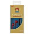 thumbnail image 2 of JVC Red and Black Sweat and Splash Proof Retro Earbuds with Microphone and Remote HAF19MRB, 2 of 9