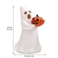 thumbnail image 2 of Halloween Decorations, Ghost Resin Figurines Holding Skeleton and Pumpkin, Spooky Tabletop Centerpiece for Party Home Office Desk Shelf Display Ornament Gift Set of 2, 2 of 6