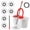 White 6 Heads + Floor Brush, variant on Spin Mop And Bucket With Wringer Set, 360° Mop And Bucket System With 3 Microfiber Mop Refills And 61" Extended Handle For Floor Cleaning