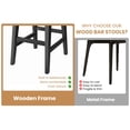 thumbnail image 2 of 26.2" Bar Stools Set of 2, Counter Height Bar Stools with Low Back and Footrest, Wood Frame, Wide PU Leather Upholstered Seat, Barstools Set for Kitchen Islands, Counter Bars, Brown, 2 of 7