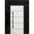 thumbnail image 3 of Front Exterior Prehung Steel Door / Deux 6683 Natural Oak / 2 Side and Top Exterior Window Sidelite / Entry Metal Modern Painted W14+36+14" x H80+16" Left hand Inswing, 3 of 5