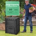 thumbnail image 5 of Gymax 80-Gallon Outdoor Composter W/ Large Openable Lid & Bottom Exit Door, 5 of 10