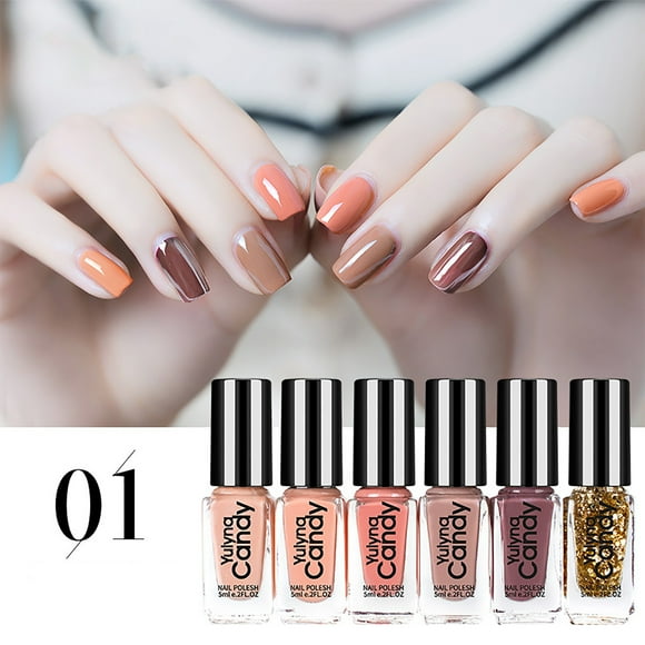 Pisexur Womens Gel Nail Polish Bright Non Toxic Nail Polish Set 6 Bottles Long Lasting and Non Fading Unpeelable Quick Dry Nail Polish