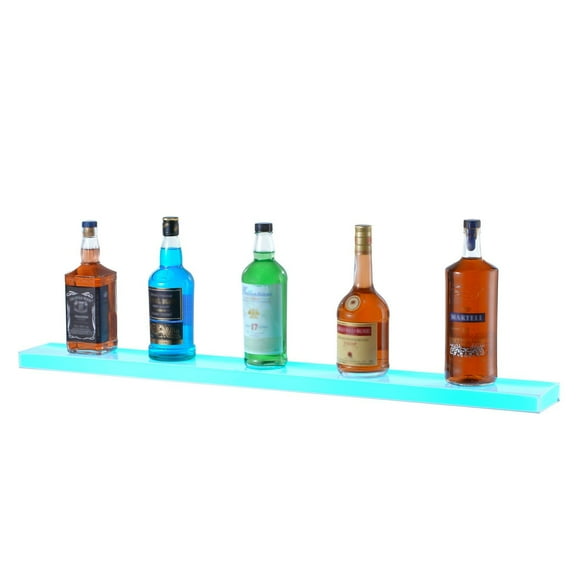 Wall Mounted LED Lighted Liquor Bottle Display Home Bar Shelf