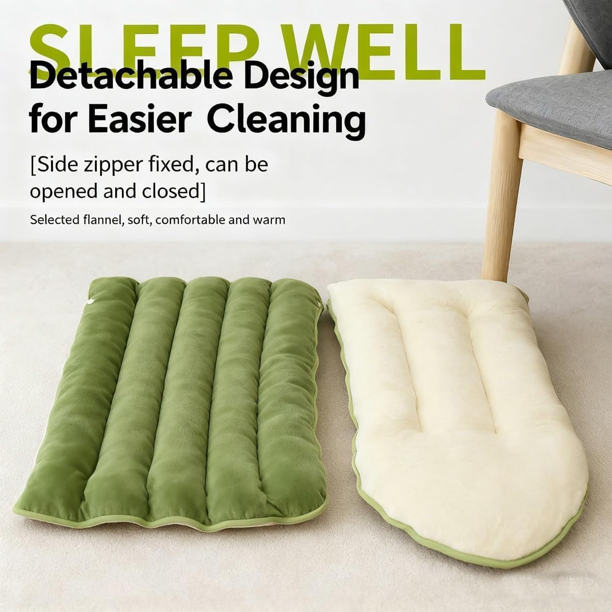 Winter Cat Cave Bed, Warm Fluffy Pet Bed with Removable Cushion for Indoor Cats and Small Dogs, Washable Anti-Slip Cat House in Multiple Colors and Sizes