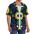 thumbnail image 2 of Sikiie Colorful Mexican Flower Men's Cuban Shirt, Hawaiian Shirts, Business Casual Button Down Shirts, Short Sleeve Shirt-Large, 2 of 5