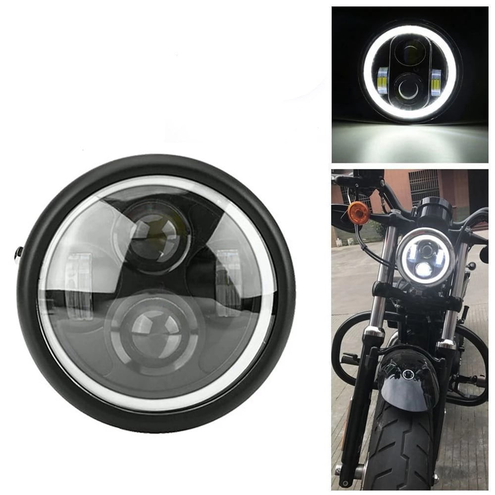 Faro LED redondo para motocicleta de 6,5 pulgadas JM foco de bombilla ...