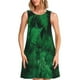 thumbnail image 1 of Easygdp Green Leave Fern para Vestido Transpirable de Mujer, Vestido Suelto de Manga Corta con Pliegues y Bolsillos para el Verano, 1 of 7