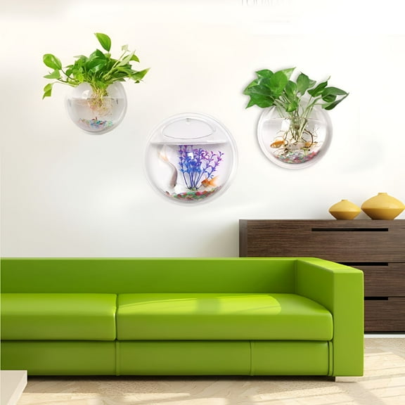 ACDANC Creative Acrylic Hanging Wall Mounted Fish Tank, Hanging Bowl For Water Plants, Wall Fish Bubble Tank, Hydroponic Air Plant Flower Pot, Mini Aquarium Planter, Home Decor