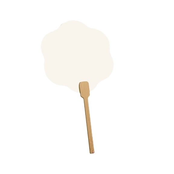 Fans Handheld Paper Fans Blank Paper Fans with Wooden Sticks Blank Fan for DIY Craft Hand Painting Art Crafting