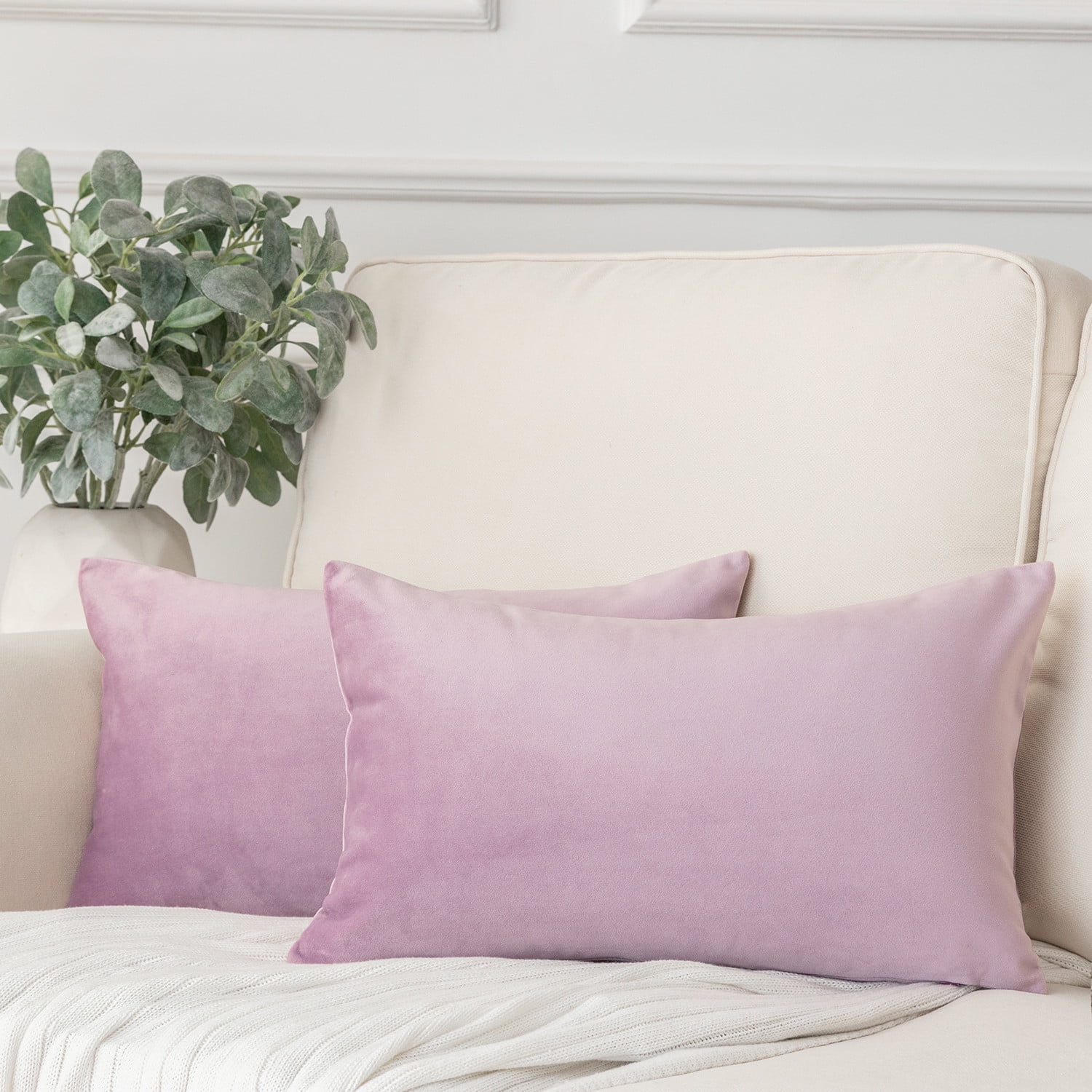 Holiday Deal Selection Phantoscope Soft Silky Velvet Decorative Throw Pillow Cover for Bed and