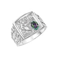 thumbnail image 3 of RYLOS Men's Rings Sterling Silver Rings Lucky Nugget Horse Head 6X4MM Oval Gemstone & Diamond Ring Alexandrite June Birthstone Rings For Men Size 8, 3 of 7