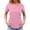 Pink, variant on Women's V-Neck Short Sleeve Scrub Top, Stretchy Soft Medical Uniform Tunic with Pockets for Nursing Workwear Black M