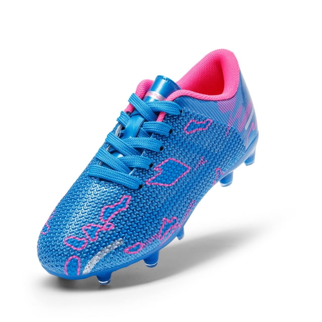Tacos de Fútbol para Niños DREAM PAIRS Azul y Rosa Talla 6 para Niños Grandes