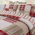 thumbnail image 3 of Cotton True Patchwork Reversible Red Tartan Plaid Timeless Quilt Bedding Set, Coverlet Bedspread, Comforter Set for Bedroom, Guest Room, Apartment, Home, Hotel, Classic Plaid, Queen -3 Piece, 3 of 5