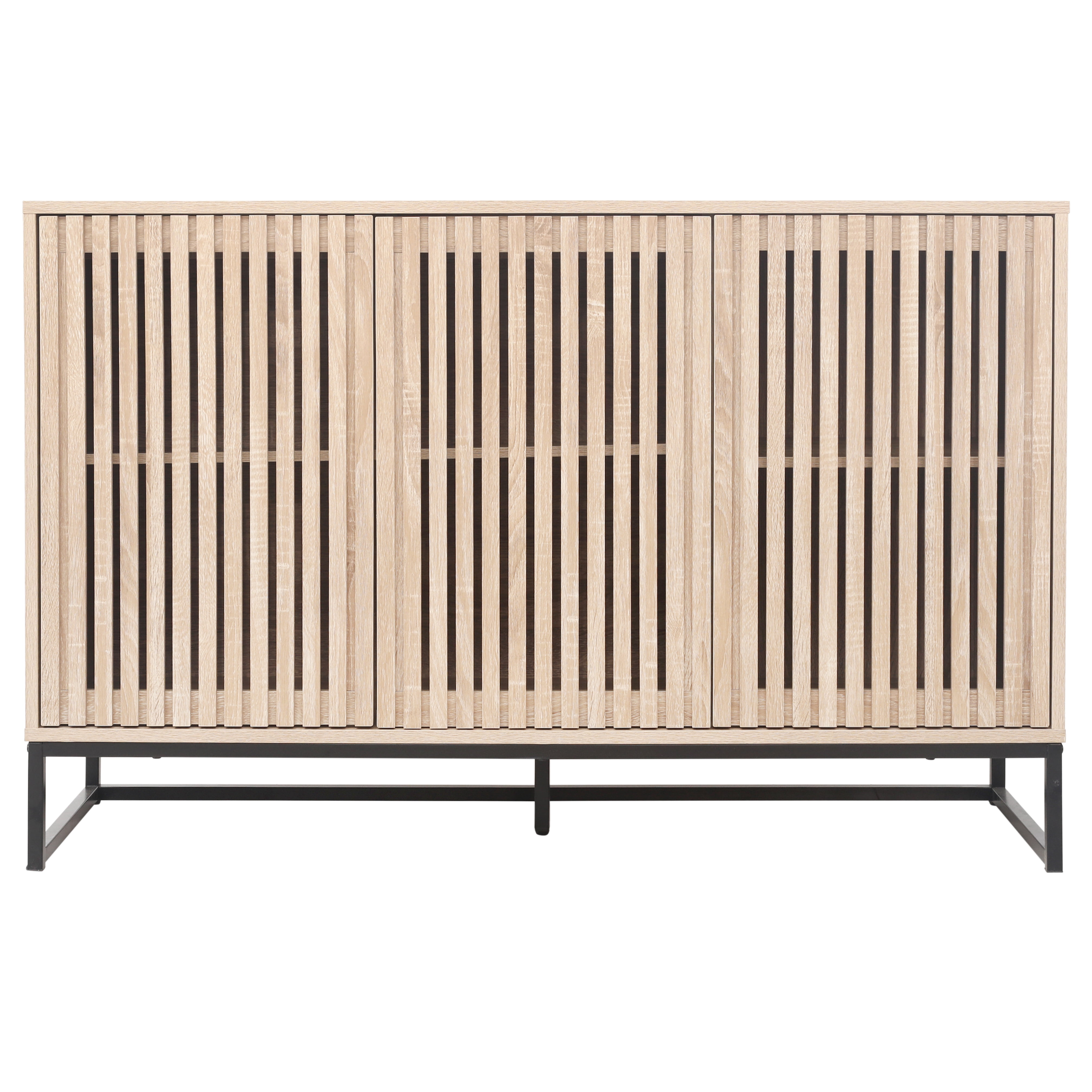 Spaco Accent Storage Cabinet, 3 Door Sideboard Cabinet for Living Room, Bedroom, Dining Room, Study, Natural Spaco Accent Storage Cabinet, 3 Door Sideboard Cabinet for Living Room, Bedroom, Dining Room, Study, Natural