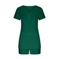 thumbnail image 3 of XuJwPNcy Pajama Set for Women Soft Sleepwear Short Sleeve V Neck T Shirts Shorts Lounge Set with Pockets 2 Piece Pj Sets, 3 of 5
