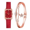 thumbnail image 4 of Montre Mode Femme Horloge Bracelet en Cuir Décontractée Robe Poignet Cristal, 4 of 8