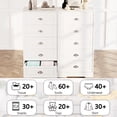 thumbnail image 4 of Walsunny 5 Drawer Dresser for Bedroom, Modern Wood Chest of Handle-Drawers, Storage Cabinet Organizer, Wooden Dresser for Bedroom Living Room Closet Entryway, White, 4 of 12