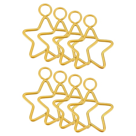 Uxcell 8 Pcs Star Dream Catcher Rings, 2" Dream Catcher Metal Hoops Macrame Wreath Rings Pentagram Floral Hoops for DIY Craft Making Home Wedding Wall Hanging Decoration, Gold