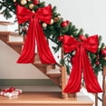 thumbnail image 4 of Christmas Tree Decorative Bow Hanging Ornament - Large Festive Bow with Wire Support, Durable Hanging Decor for Xmas Tree, Holiday Bow to Elevate Christmas Tree Decorations, 16*43in, Red, 4 of 6