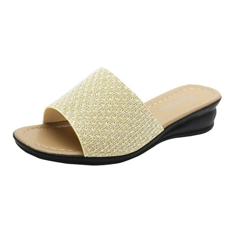 

Youmylove Women Shoes Summer Fashion Platform Wedge Patent Leather Slippers Sandals Trendy Leisure Simple Shoes Female Footwear