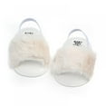 thumbnail image 3 of GYRATEDREAM Infant Baby Girls Sandals Faux Fur Slides with Elastic Back Strap Flats Slippers Shoes 0-18 Months, 3 of 6