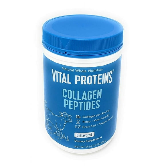 Vital Proteins Collagen Peptides Pasture Raised Grass Fed Paleo Friendly - 24 oz