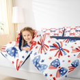 thumbnail image 3 of spefrowx Patriotic Bow Queen Comforter Set for Kids, Red Blue Star US Flag Comforter Sets Queen, Navy Reversible, 3-Piece, 1 Comforter and 2 Pillowcases, 3 of 6