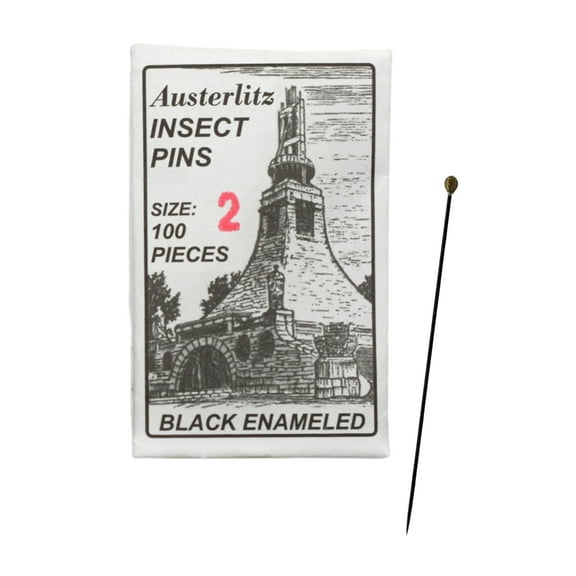 100PK Premium Insect Entomology Dissection Pins, Size 2 - Museum Grade