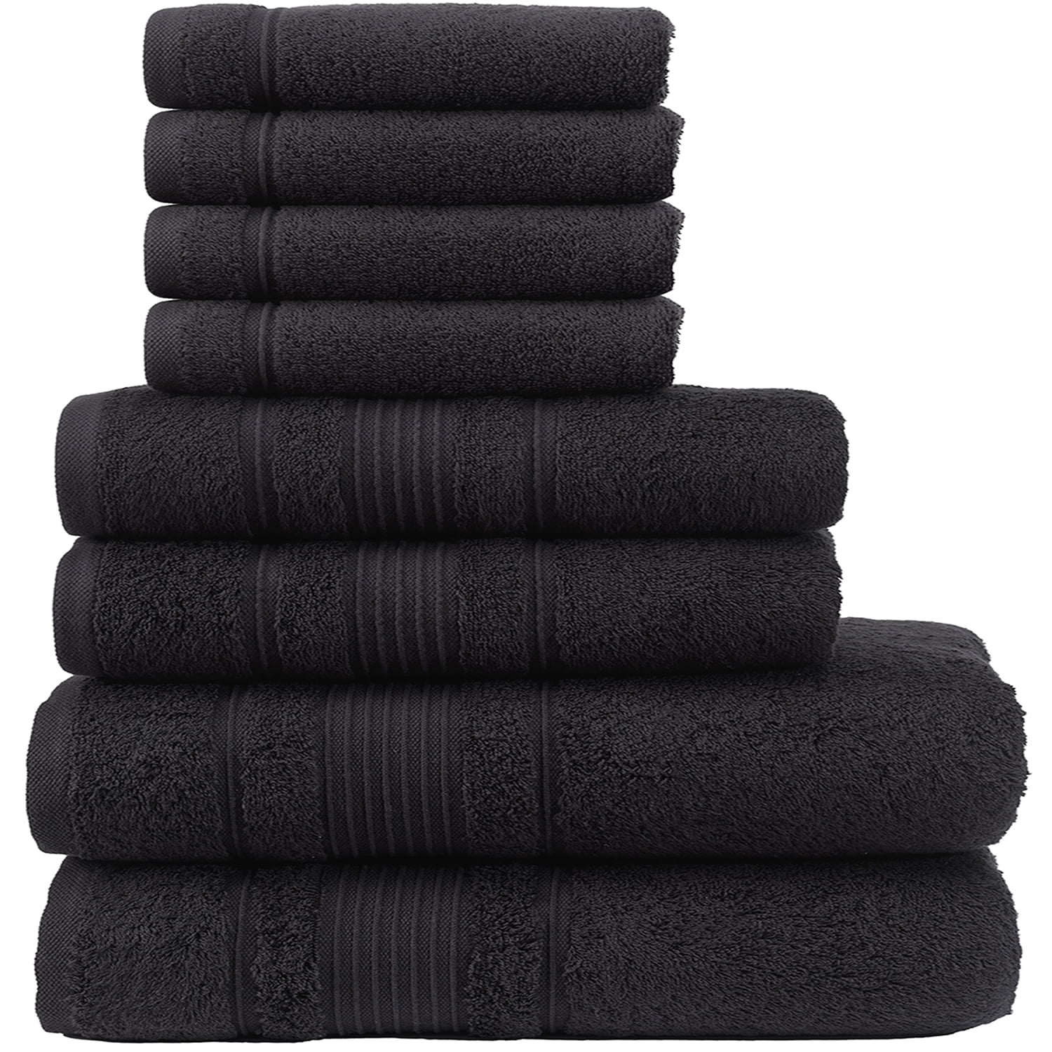 Qute Home Spa & Hotel Towels 8 Piece Towel Set, 2 Bath Towels, 2 Hand