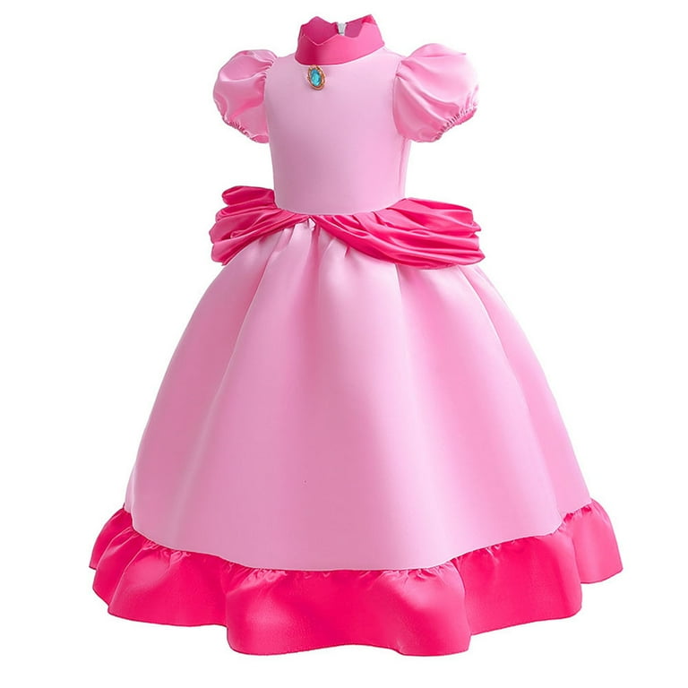 Princesse Peach Cosplay Costume Peach Robe Rose Adulte