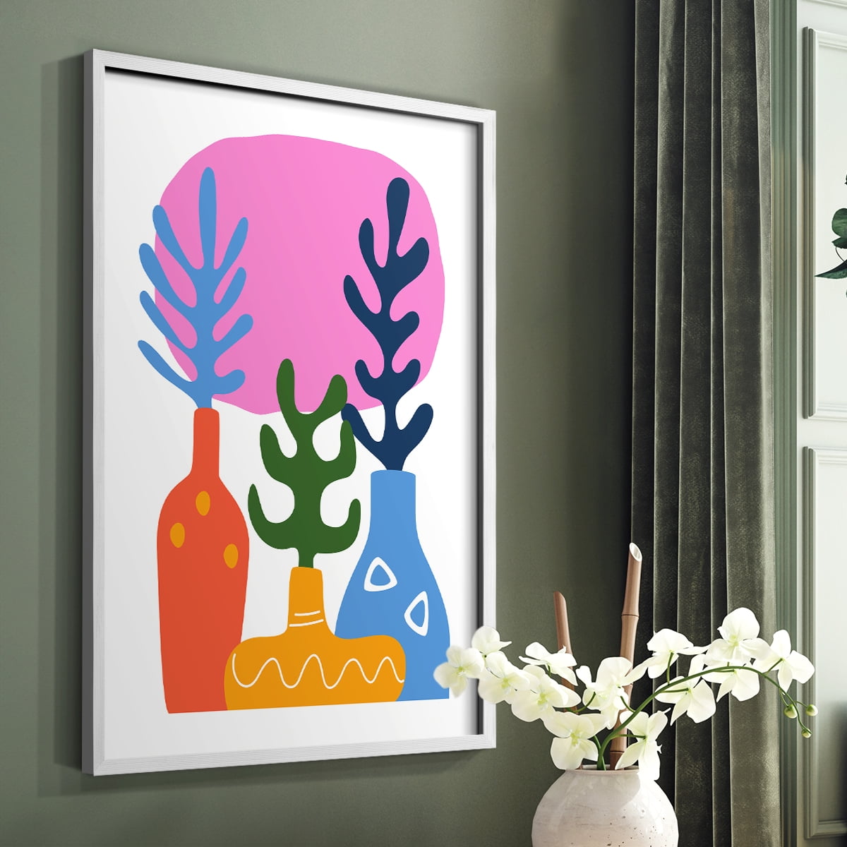 Matisse CDLIX in White Solid Wood Framed Print No Nail Hanging