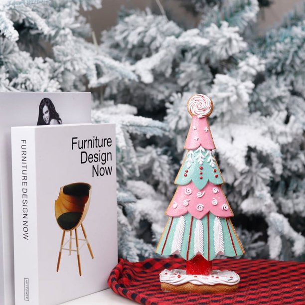 Redeco, nuevo diseño, bonito árbol de Navidad rosa, artesanías de resina, Adornos de árbol de Navidad de resina para regalos, decoración del hogar