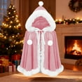 thumbnail image 2 of Hooded Cape Sevevn Christmas Cloak Santa Claus Cloak Velvet Hooded Cape Costume for Women, 2 of 3