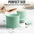 thumbnail image 5 of Zulay Kitchen Porcelain Butter Crock With Lid & Knife - Authentic French Butter Dish For Fresh & Spreadable Butter - Mint, 5 of 15
