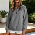 thumbnail image 6 of Sweatshirt for Women Pullover Lightweight Quarter Zip Collar Long Sleeved Loose No Hoodies Sweatshirt, 6 of 7