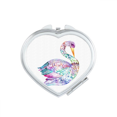 thumbnail image 1 of Colorful Bird Watercolor Heart Mirror Travel Magnification Portable Handheld Pocket Makeup, 1 of 3