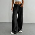 thumbnail image 5 of Women's Corduroy Wide Leg Pants Stretchy Waist Button Casual Loose Fit Pocket Design, 5 of 9
