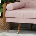 thumbnail image 4 of GDF Studio Jason Mid-Century Modern Tufted Fabric Sofa, Light Blush and Dark Walnut, 4 of 9