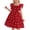 Wine, variant on NAISIBABY Girls Smock Dresses, Square Neck Prints Ruffled Sleeve Birthday Wedding Party Princess Dress Wine Size 7-8