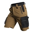 thumbnail image 2 of Men's Cargo Shorts, Quick Dry Multi-Pockets with Zippers Outdoor Shorts with Belt Loops Summer Casual & Outdoor Wear Brown XL, 2 of 5