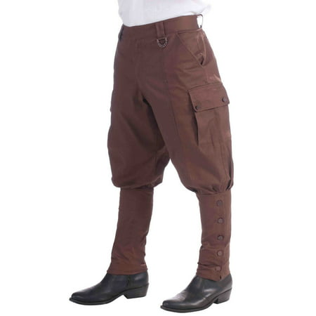 Colonial War Knickers Steampunk Brown Pants Soldier Adult Costume Accessory Std