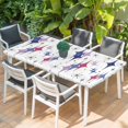 thumbnail image 2 of Purple Blue Diamond Table Cloths for 4 Foot Rectangle Tables, Modern Geometric Middle Century Patio Waterproof Elastic Fitted Tablecloths, Washable Rectangular Table Cover for Camping, 2 of 8