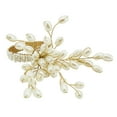 thumbnail image 3 of Saro Lifestyle Gold Spiral Faux Pearl Beaded Napkin Ring (Set of 4), 3 of 4