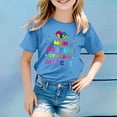thumbnail image 2 of PMVFHDE Hauts pour Fille 2025 Hauts d'Été Mignons T-Shirts pour Fille Sorties T-Shirts pour Fille T-Shirt Imprimé Carnaval pour Enfants Col Rond Manches Courtes Bleu, 2-3 Ans, 2 of 4