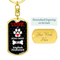 thumbnail image 3 of English Foxhound Stainless Steel or 18k Gold Premium Swivel Dog Tag Keychain, 3 of 8